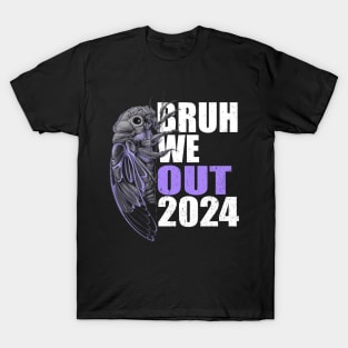 Funny Retro Vintage Bruh We Out Cicada 2024 Teacher T-Shirt